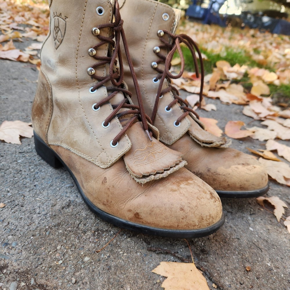 Women's Ariat Rustic Lacer Tan Leather Boots